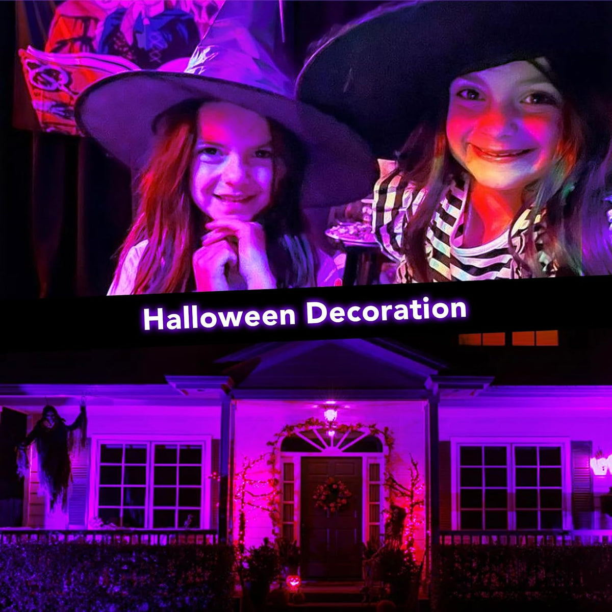 Halloween LED Black Light: 15W Spot Lights Outdoor UV Spotlight for Halloween Christmas | 2 PacK 110V Plug-in Blacklight with IP65 Waterproof for Party Body Paint Fluorescent Poster Neon Glow