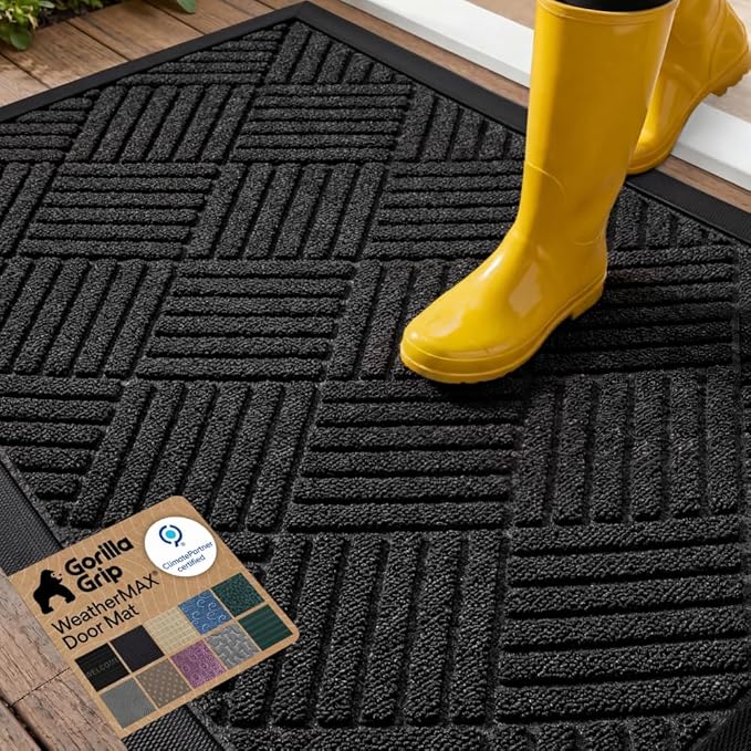 GORILLA GRIP 100% Waterproof All-Season WeatherMAX Doormat US Designed Natural by GorillaGrip