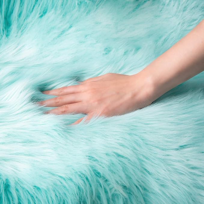 Ashler faux fur rug, Fluffy Shaggy Area Rug Ultra Soft 2 x 2.9 Feet Rectangle - Image 5
