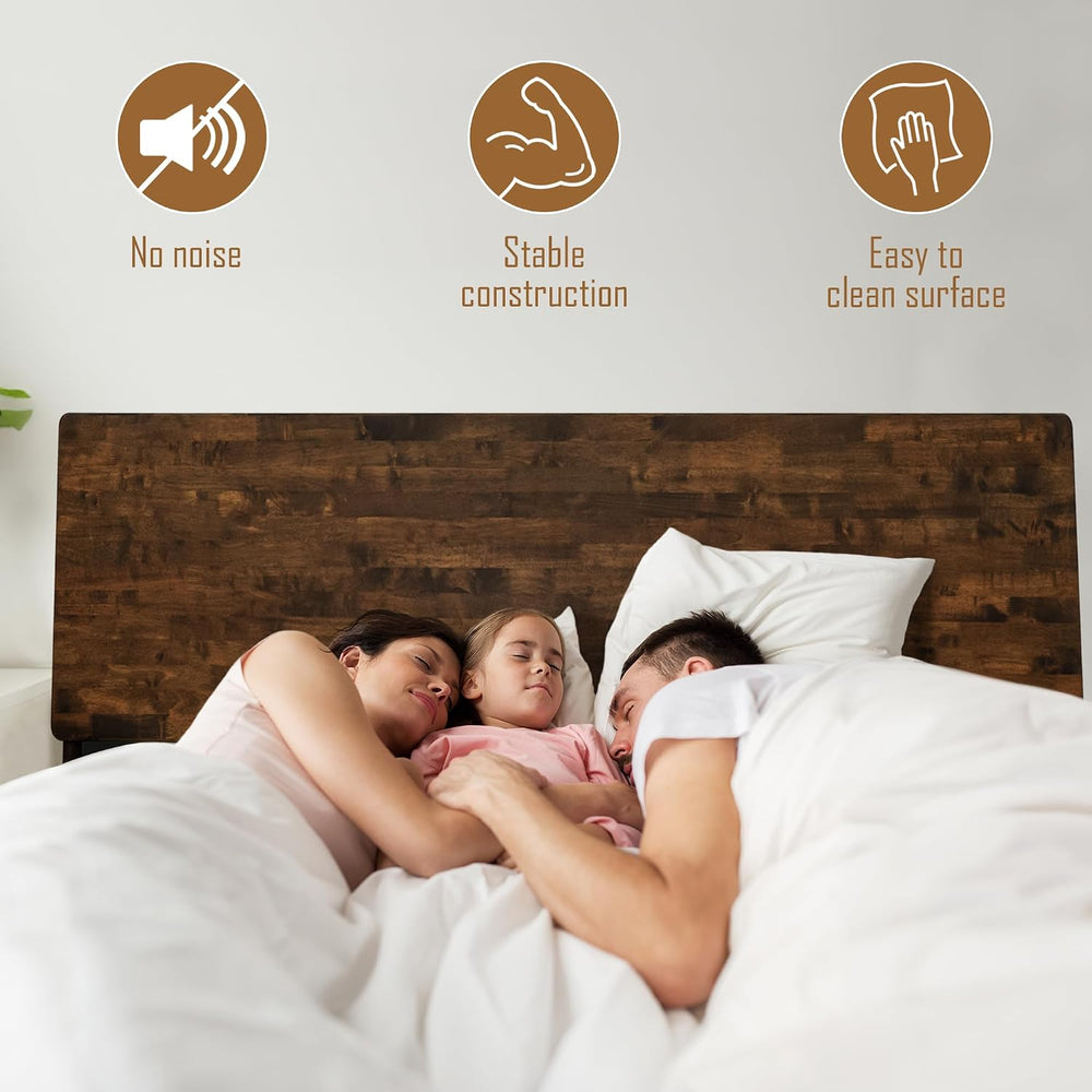 Acacia Serenity King Size Bed Frame, King Bed Frame with Headboard 800 lbs Ca...