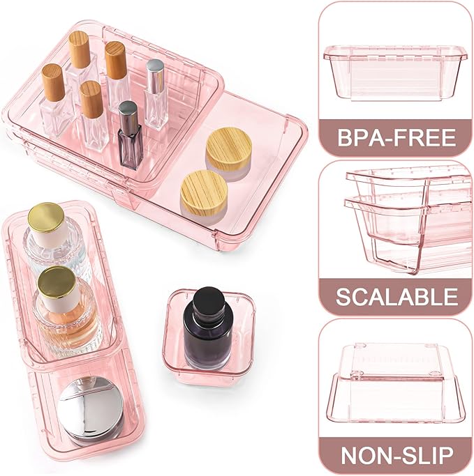 20 Pcs Clear Drawer Organizer, Adjustable Drawer Storage Box, 3-Size Desk - Image 3