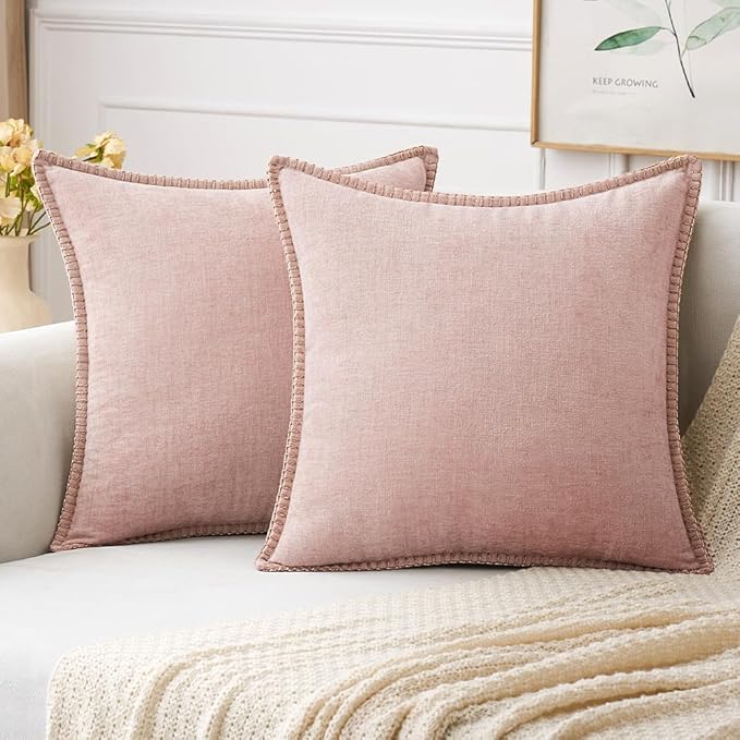 MIULEE Pack of 2 Valentines Day Couch Throw Pillow Covers 18x18 Inch Pink by MIULEE
