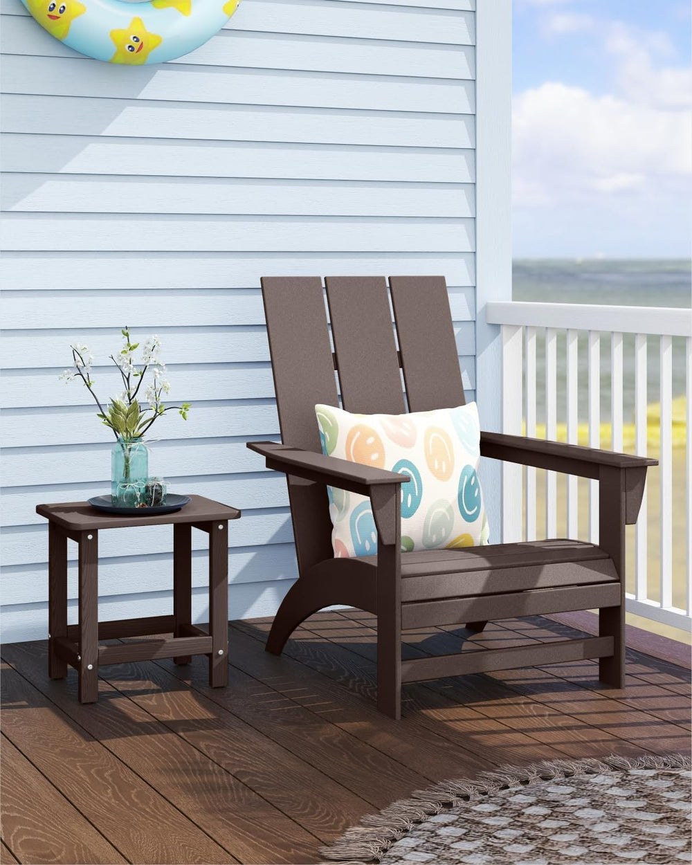Weatherproof Outdoor Side Table, HDPE Small Outdoor Table for Adirondack, 16....
