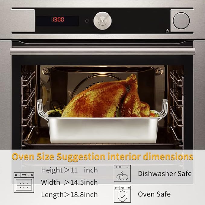 15 Inch Stainless Steel Roasting Pan - Image 2