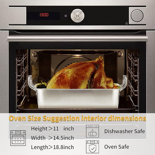 15 Inch Stainless Steel Roasting Pan - Image 2