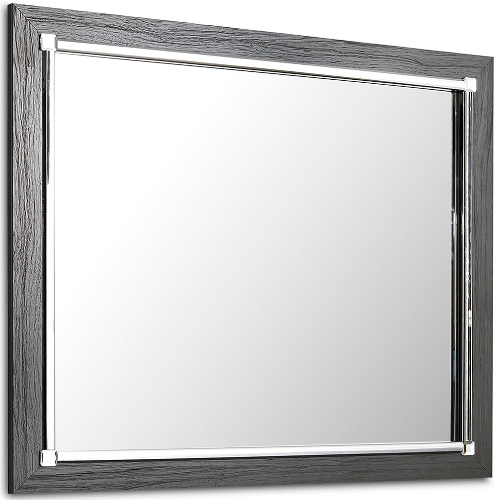 Signature Design by Ashley 6 Drawer Double Dresser with Mirror, Gray