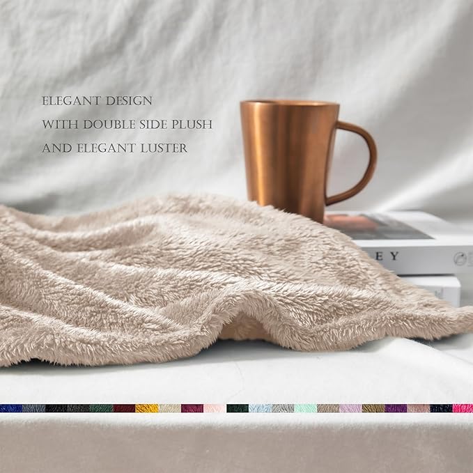 Exclusivo Mezcla Plush Fuzzy Fleece Bed Blanket Queen Size, Super Soft - Image 6