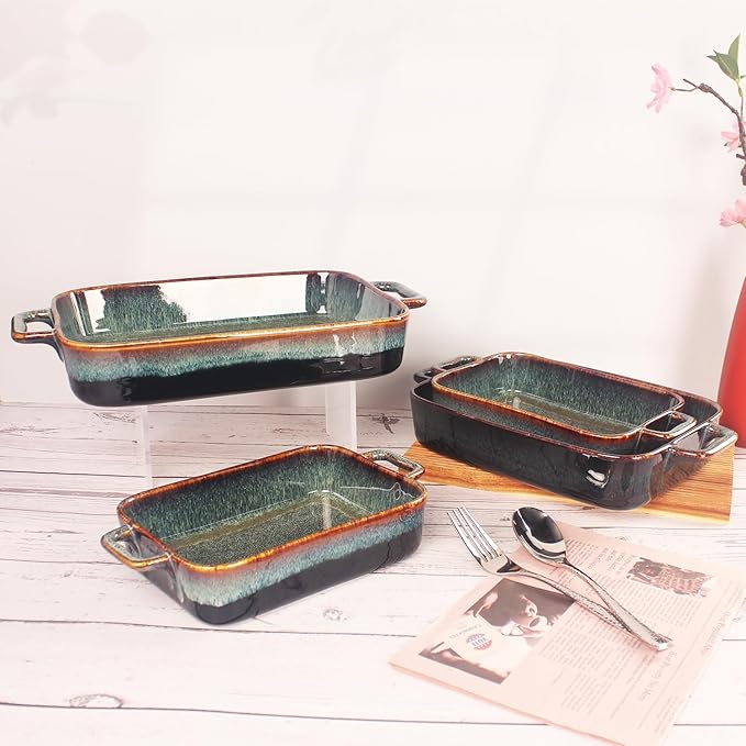12" X 9" Porcelain Rectangular Casserole Dishes