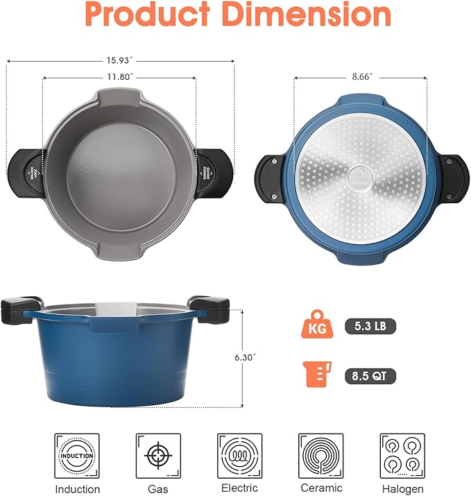 ACTIV CUISINE 8.5qt Pasta Pot