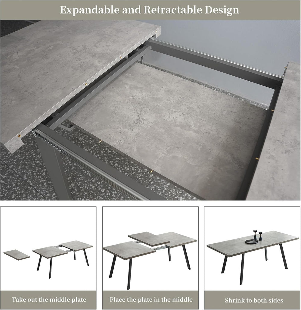 Zerifevni Expandable Dining Table 47.2"- 62.9" Set for 4 | Rectangu...