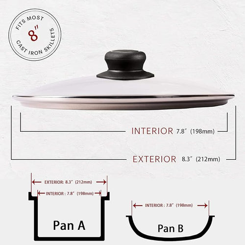 8 Inch Glass Lid for Frying Pan Lid, Fry Pan Lid, Skillet Lid, Pan Lid - Image 2