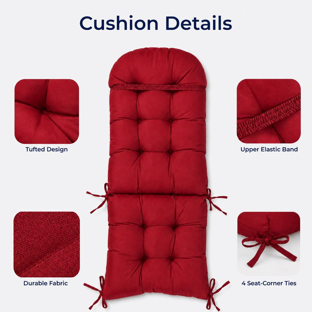 Rocking Chair Cushions Set of 2, Outdoor Thick Adirondack Chair Cushions, Hig...