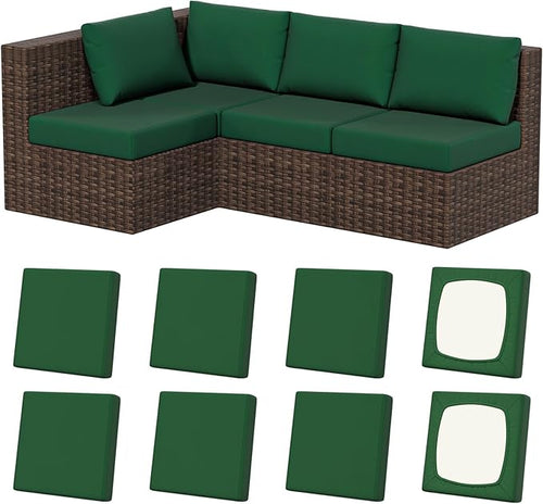 8Pcs Stretch Patio Cushion Covers, Outdoor Couch & Sofa Replacement Slipcovers by VORSHAPE