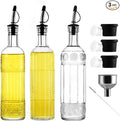 3-Pack Glass Oil Dispensers 500ML/17OZ, Oil and Vinegar Bottles Set by Unknown