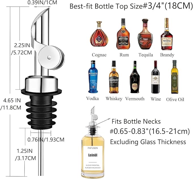 Pafusen 2 Pack Auto Flip Olive Oil Dispenser Spout, Liquor Pour Spout, Oil - Image 4