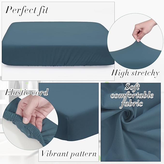 Newwiee Set of 4 Stretch Patio Cushion Covers Sofa Couch Seat Chair Slipcovers - Image 3