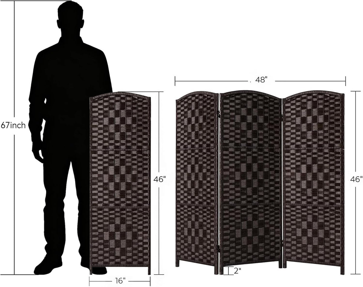hallybee short room divider folding privacy screens,3 panel shown in use