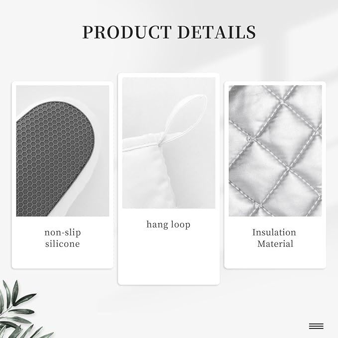 Pepper Silicone Oven Mitts Pan Mats Set of 2, Heat Resistant Gloves Potholder - Image 5