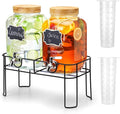 2 Pack 1 Gallon Glass Drink Dispenser by MIWUYI