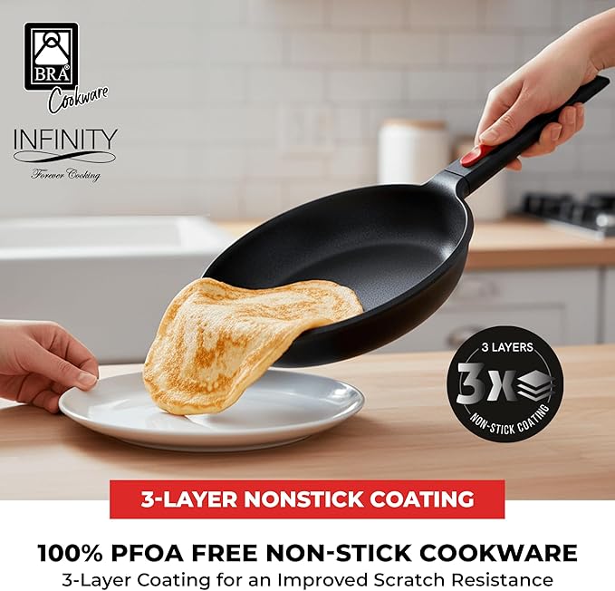 BRA COOKWARE Infinity Nonstick Frying Pan | 8-Inch Cast Aluminum Skillet | - Image 6