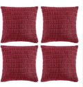 Fancy Homi 4 Packs Burgundy Decorative Throw Pillow Covers 18x18 Inch by Fancy+Homi