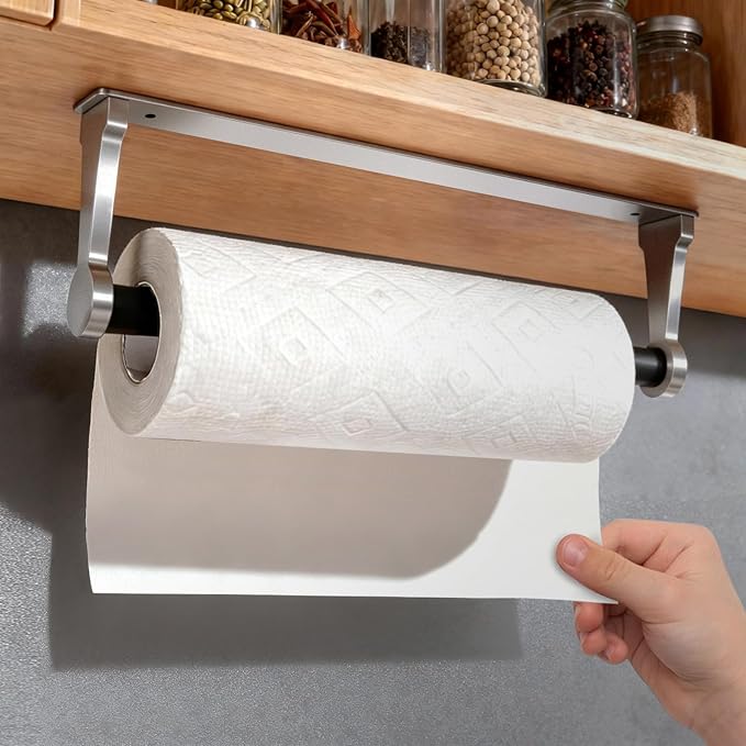 Paper Towel Holder Wall Mount Adhesive Paper Towel Holder Under Cabinet Toilet by SeropyDirect