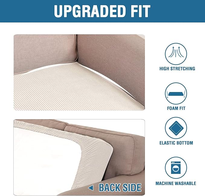 H.VERSAILTEX Super Stretch Individual Seat Cushion Covers Sofa Covers Couch - Image 6