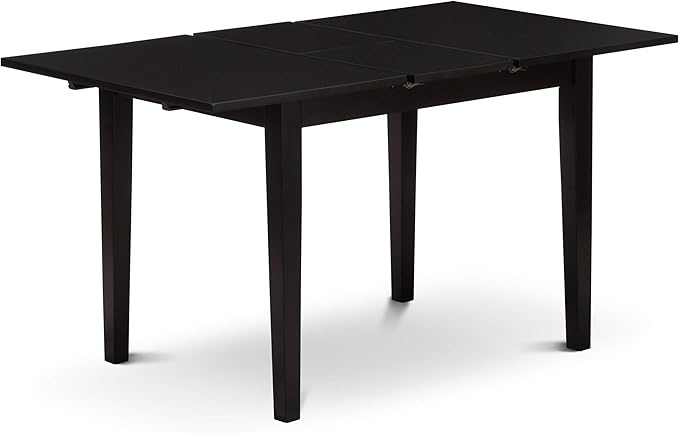 East West Furniture NOFL3-BLK-21 3 Piece Modern Dining Table Set Contains a R...