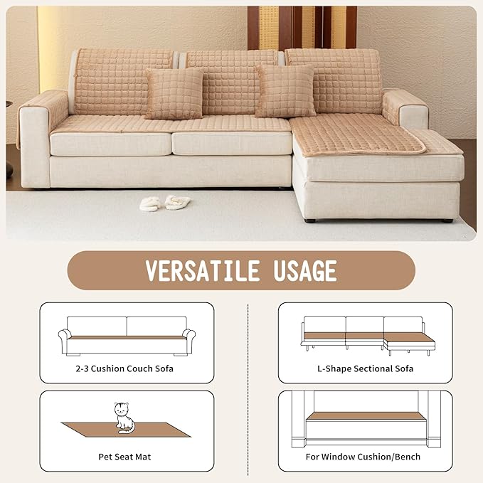 Velvet Couch Covers for Dogs, Dog Sectional Couch Covers, Pet Couchs Cover for - Image 4