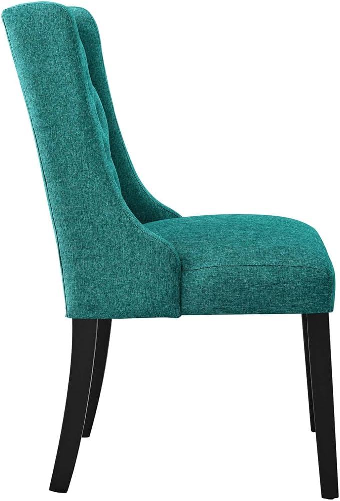 Modway Baronet Button-Tufted Fabric Parsons Dining Chair in Teal