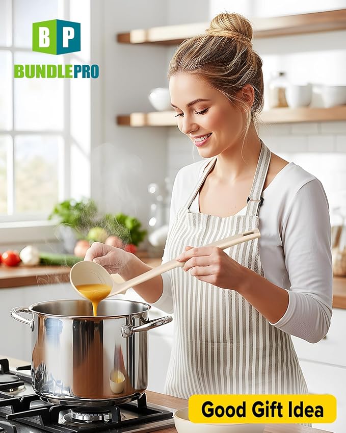 Silicone Pasta Fork and Soup Ladle Set, Heat Resistant Non Stick Kitchen - Image 7