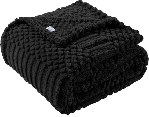 50x70 Inch Black Throw Blanket by Unknown