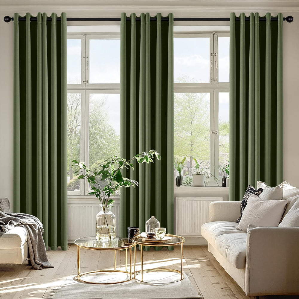 MIULEE Blackout Curtains for Bedroom 2 Panels 40 x 72 Inch Long Olive Green