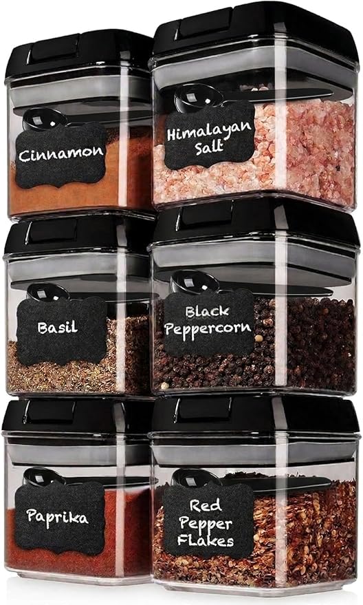Shazo 6 PC Airtight Food Storage Containers + 6 Spoons Included by Shazo
