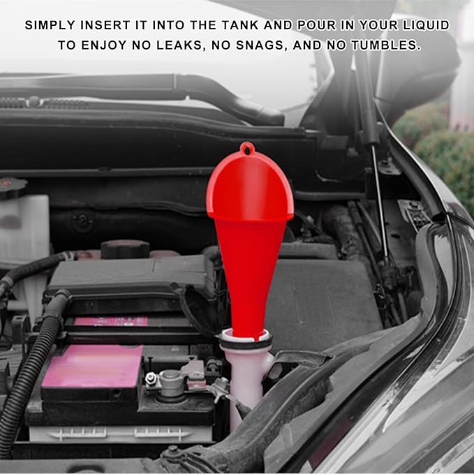 2 PCS Oil Funnel, Plastic Long Neck Multi-Purpose Spill Saver Funnel, Engine - Image 4