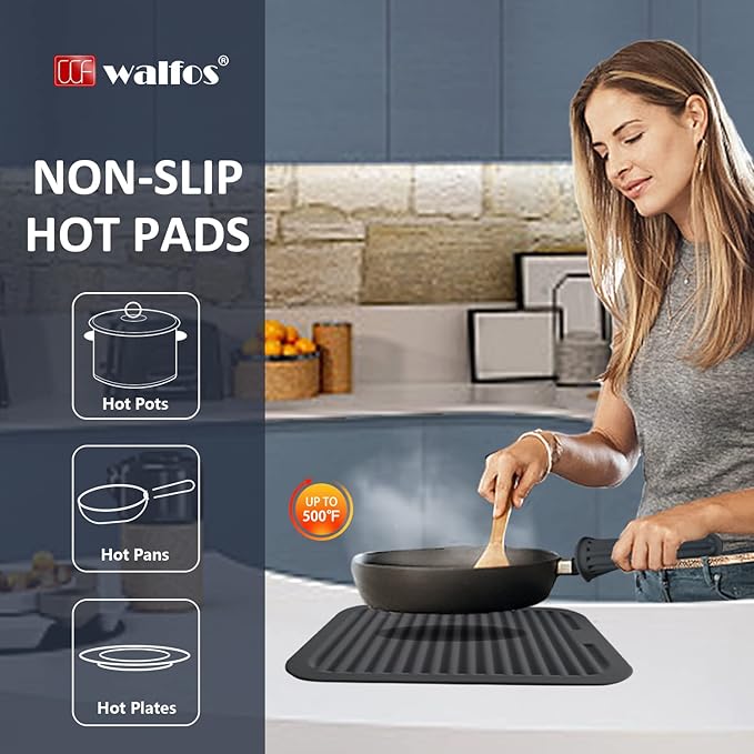 Walfos Trivets for Hot Dishes, Heat Resistant Pot Holders for Kitchen, Non-Slip - Image 5