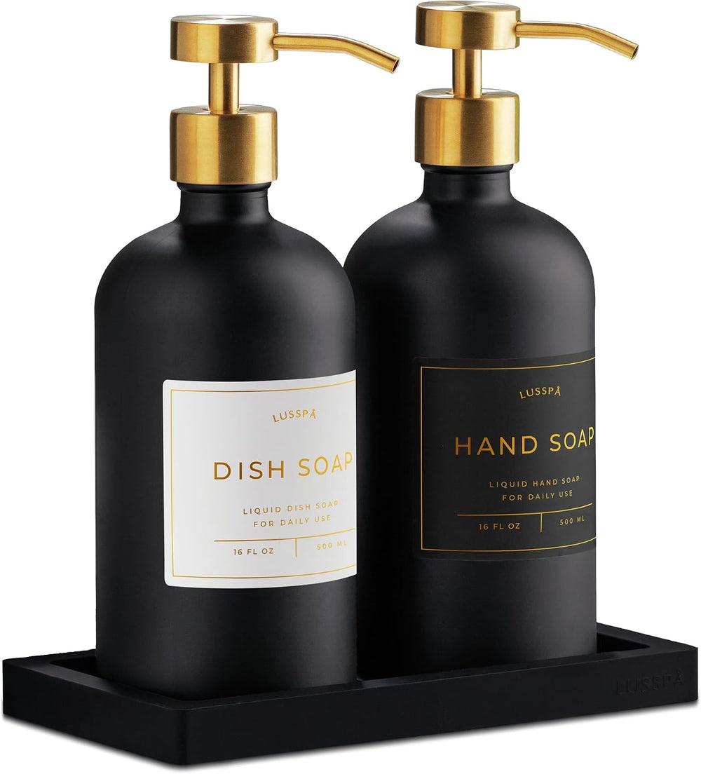 Glass Soap Dispenser Set of 2