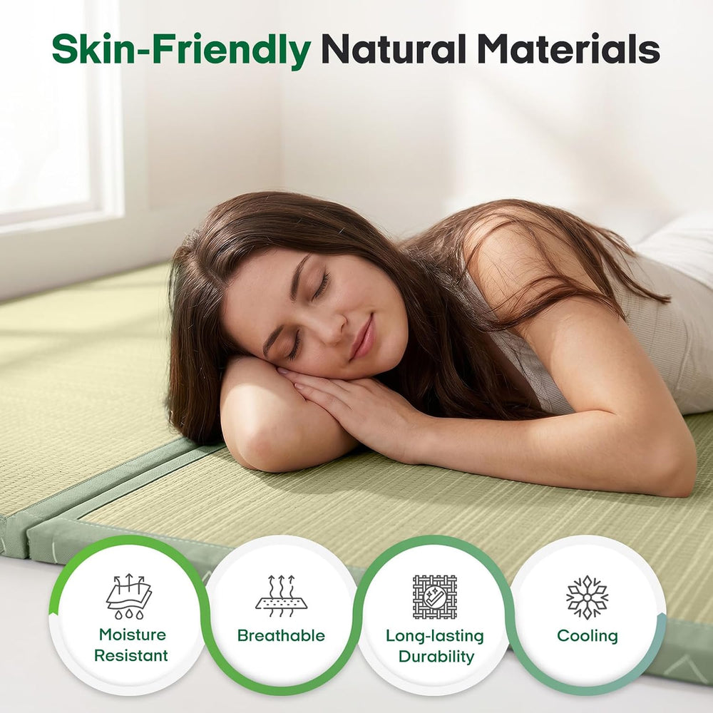 ZonLi Japanese Tatami Mat, Foldable Floor Sleeping Pad Futon Mattress