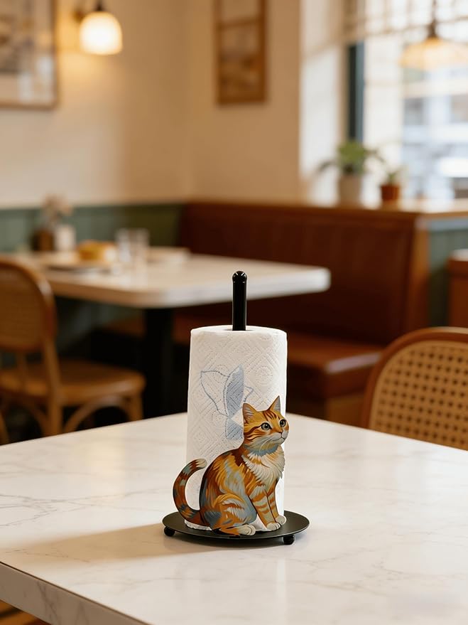 Cat Paper Towel Holder Countertop, Freestanding Paper Roll Holder, Easy - Image 7