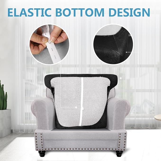 Leather Look Couch Cushion Covers Sofa Seat Slipcovers Sets Couches Furniture - Image 4