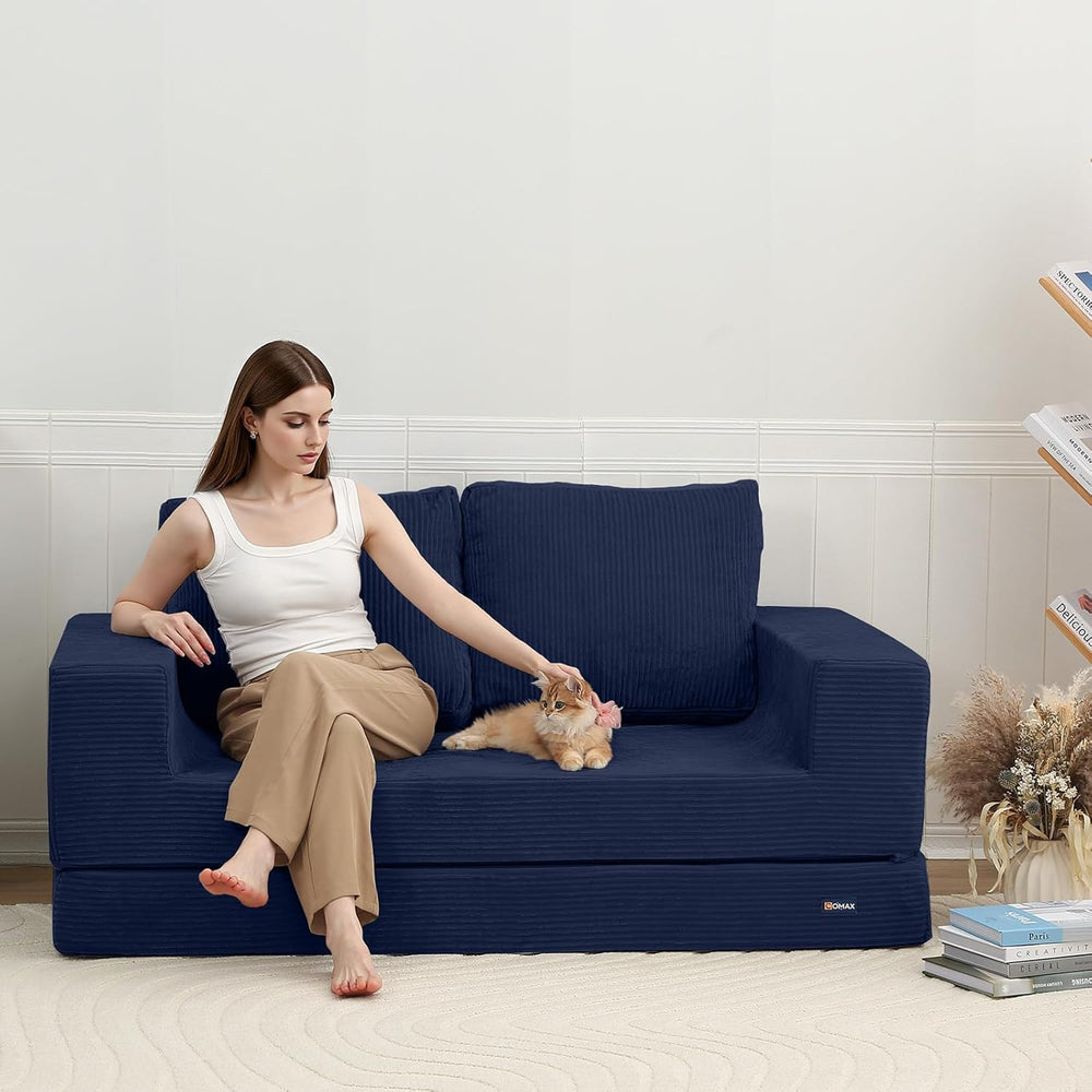 COMAX Futon Sofa Bed, Convertible Sofa Bed, Folding Boneless Couches