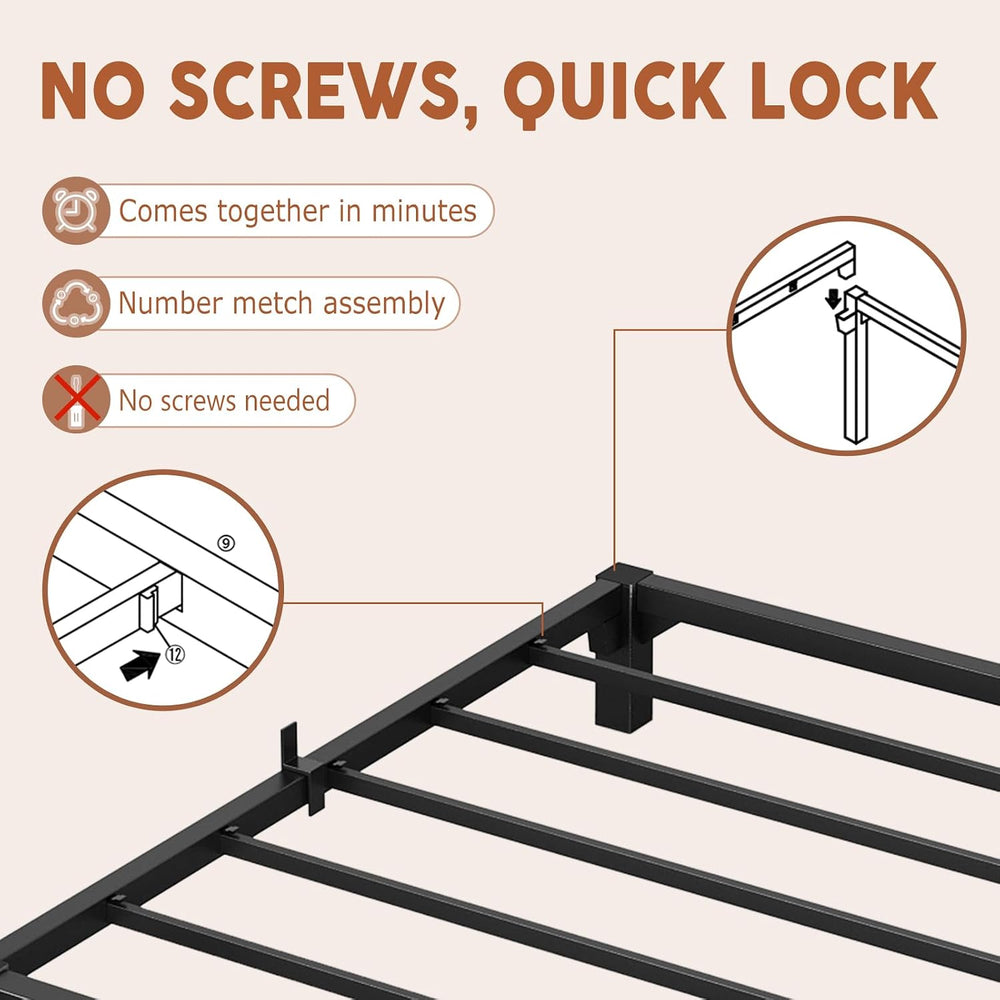 GarveeHome 6 Inch Full Bed Frame, Heavy Duty Metal Platform Bed Frame with Ir...