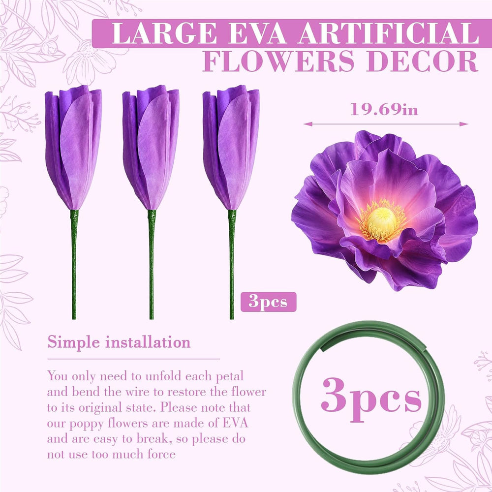 3 PCS 5ft Giant Artificial Flower for Wedding & Birthday Party