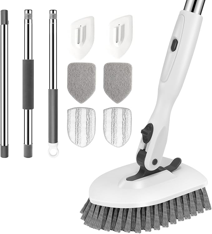 SetSail Floor Scrub Brush, 3-in-1 Tile Tub Floor Scrubber by SetSail