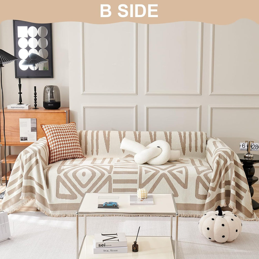 VClife Boho Chenille Couch Cover Large Loveseat Cover for Sofa, Soft Machine-...