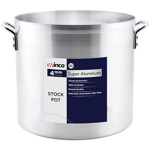Winco USA Super Aluminum Stock Pot, Heavy Weight, 20 Quart by Winco