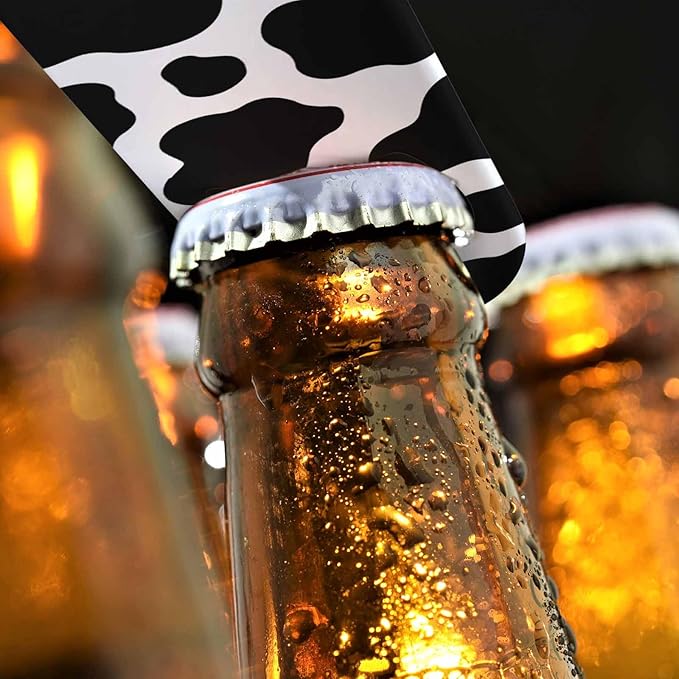 Cow Texture Stainless Steel Bottle Opener Jungle Animal Black and White Print - Image 4