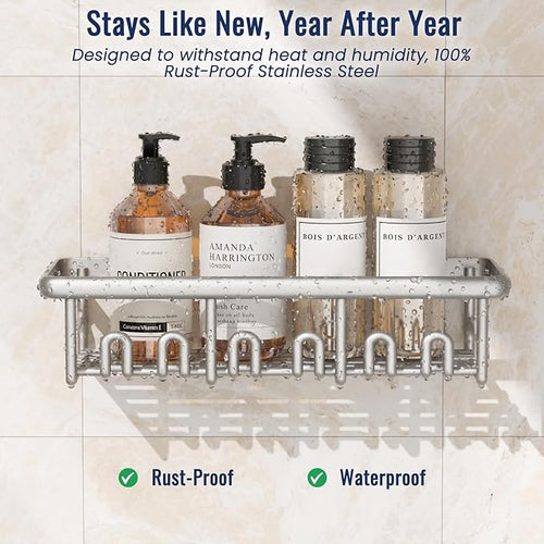 8 Pack Adhesive Rustproof Shower Shelves - Image 2