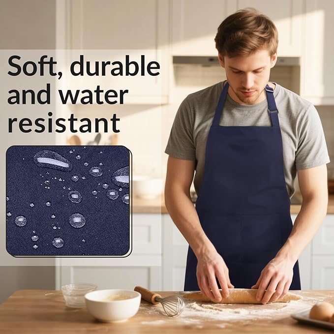 Large Chef Apron for Men and Women, Cooking Kitchen Aprons - Image 6