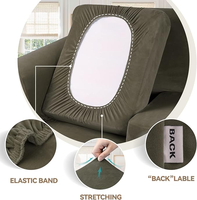 WEERRW Velvet Stretch Chair Sofa Slipcover - Image 3